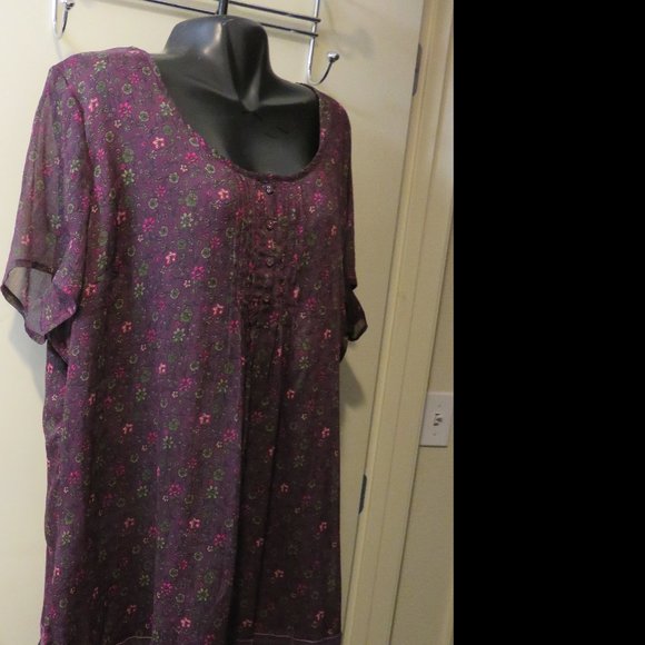REDOUTE CREATION TUNIC BLOUSE ** SIZE 24 W  **poly - Picture 1 of 11
